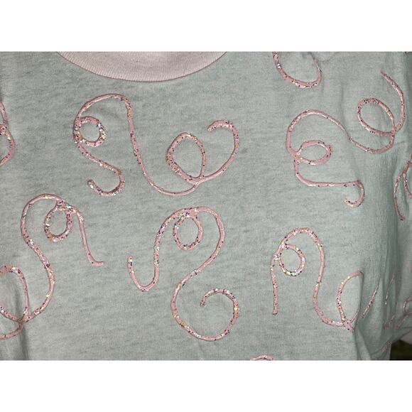 T-shirt vintage 80s with puff paint pink barbiecore - Picture 4 of 10